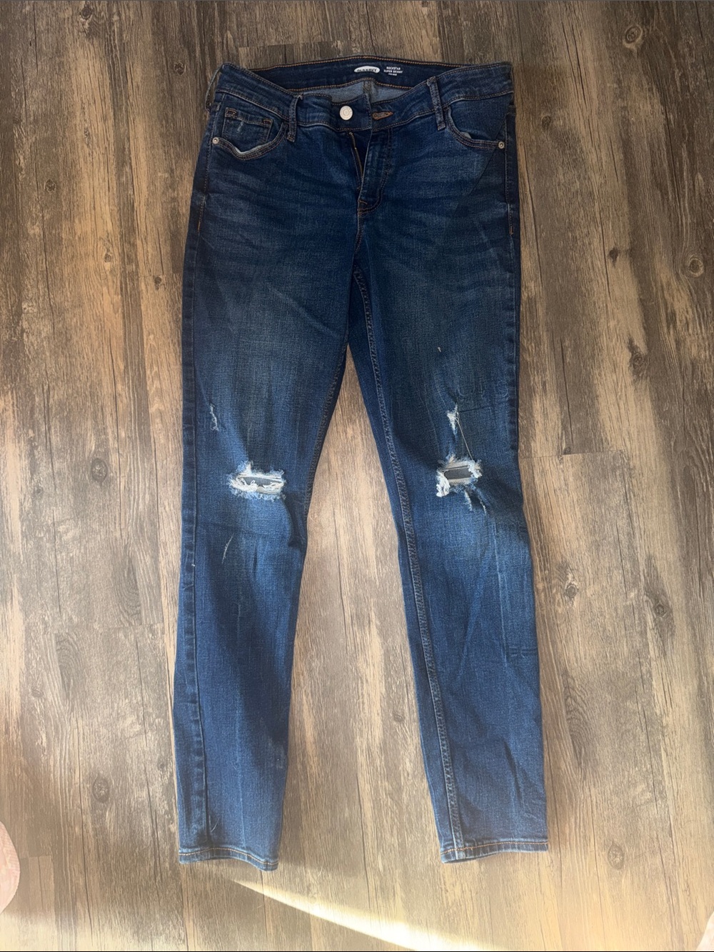 Old Navy Dark Blue Skinny Distressed Women's Jeans